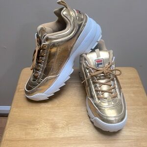 Chunky Fila Gold Metallic sneakers